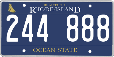 RI license plate 244888