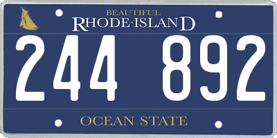 RI license plate 244892