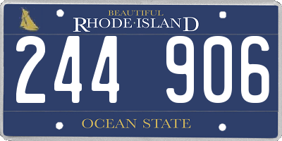 RI license plate 244906