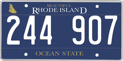 RI license plate 244907
