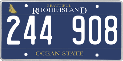 RI license plate 244908