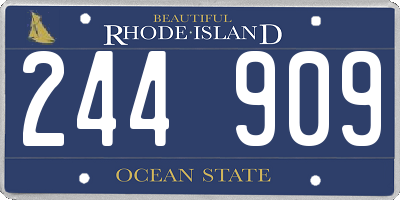RI license plate 244909