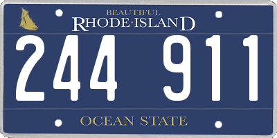 RI license plate 244911