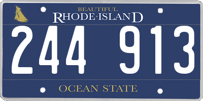 RI license plate 244913
