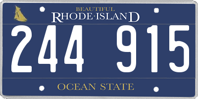 RI license plate 244915