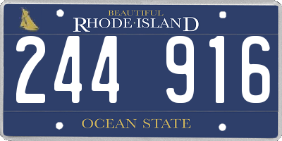 RI license plate 244916