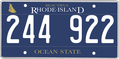 RI license plate 244922
