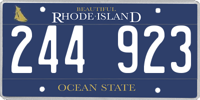 RI license plate 244923