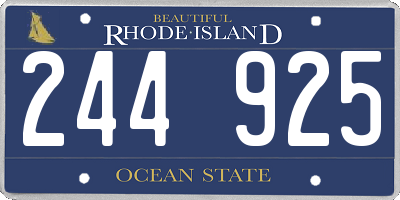 RI license plate 244925
