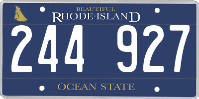 RI license plate 244927