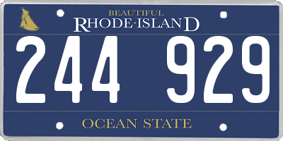 RI license plate 244929