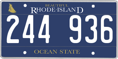 RI license plate 244936