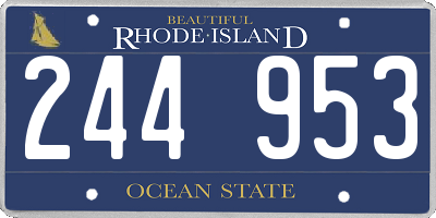RI license plate 244953