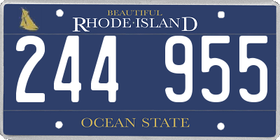 RI license plate 244955