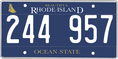 RI license plate 244957