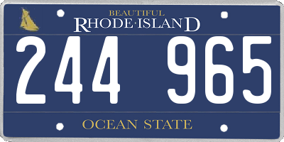 RI license plate 244965