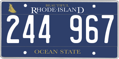 RI license plate 244967