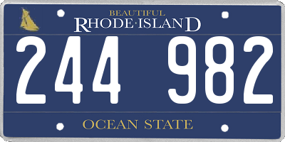 RI license plate 244982