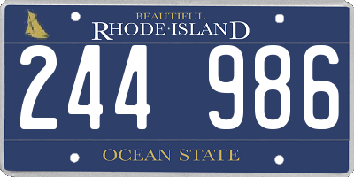 RI license plate 244986