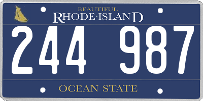 RI license plate 244987