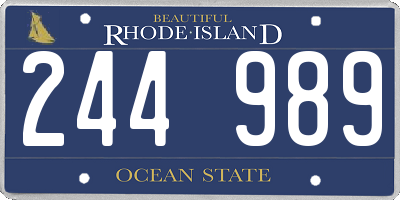 RI license plate 244989