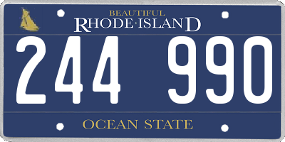 RI license plate 244990