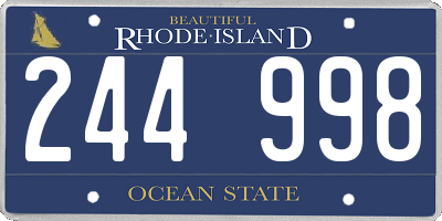 RI license plate 244998