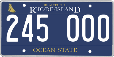 RI license plate 245000