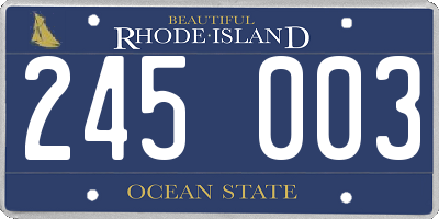 RI license plate 245003