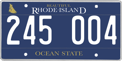 RI license plate 245004