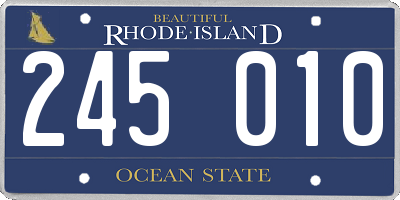 RI license plate 245010