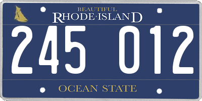RI license plate 245012