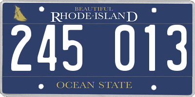 RI license plate 245013
