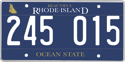 RI license plate 245015