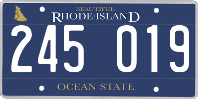 RI license plate 245019