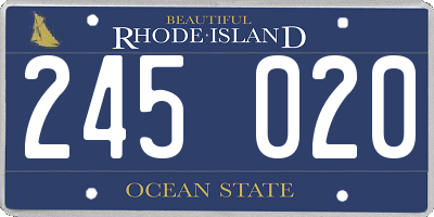 RI license plate 245020