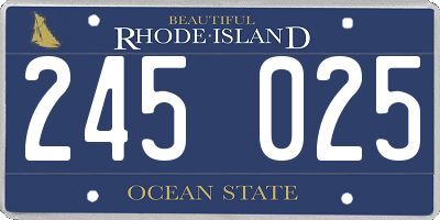 RI license plate 245025