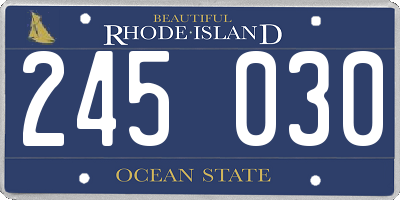 RI license plate 245030