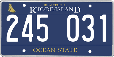 RI license plate 245031