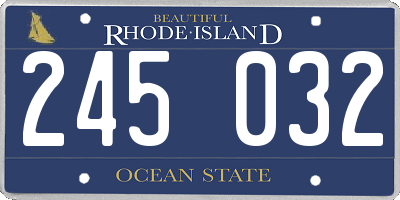 RI license plate 245032