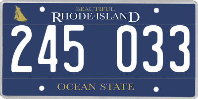 RI license plate 245033