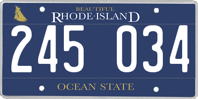 RI license plate 245034