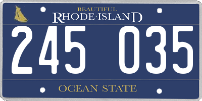 RI license plate 245035