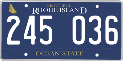 RI license plate 245036