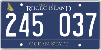 RI license plate 245037