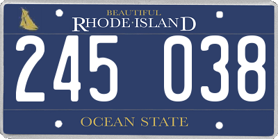 RI license plate 245038