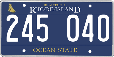 RI license plate 245040