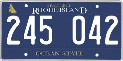 RI license plate 245042