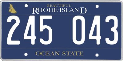 RI license plate 245043
