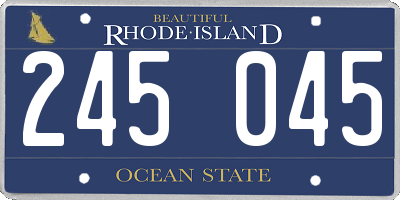 RI license plate 245045